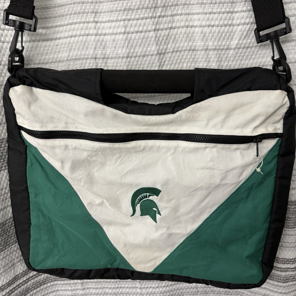 RARE Vintage JAMMIN' Brand Messenger Bag Michigan State Logo‎ Colorblock 90's